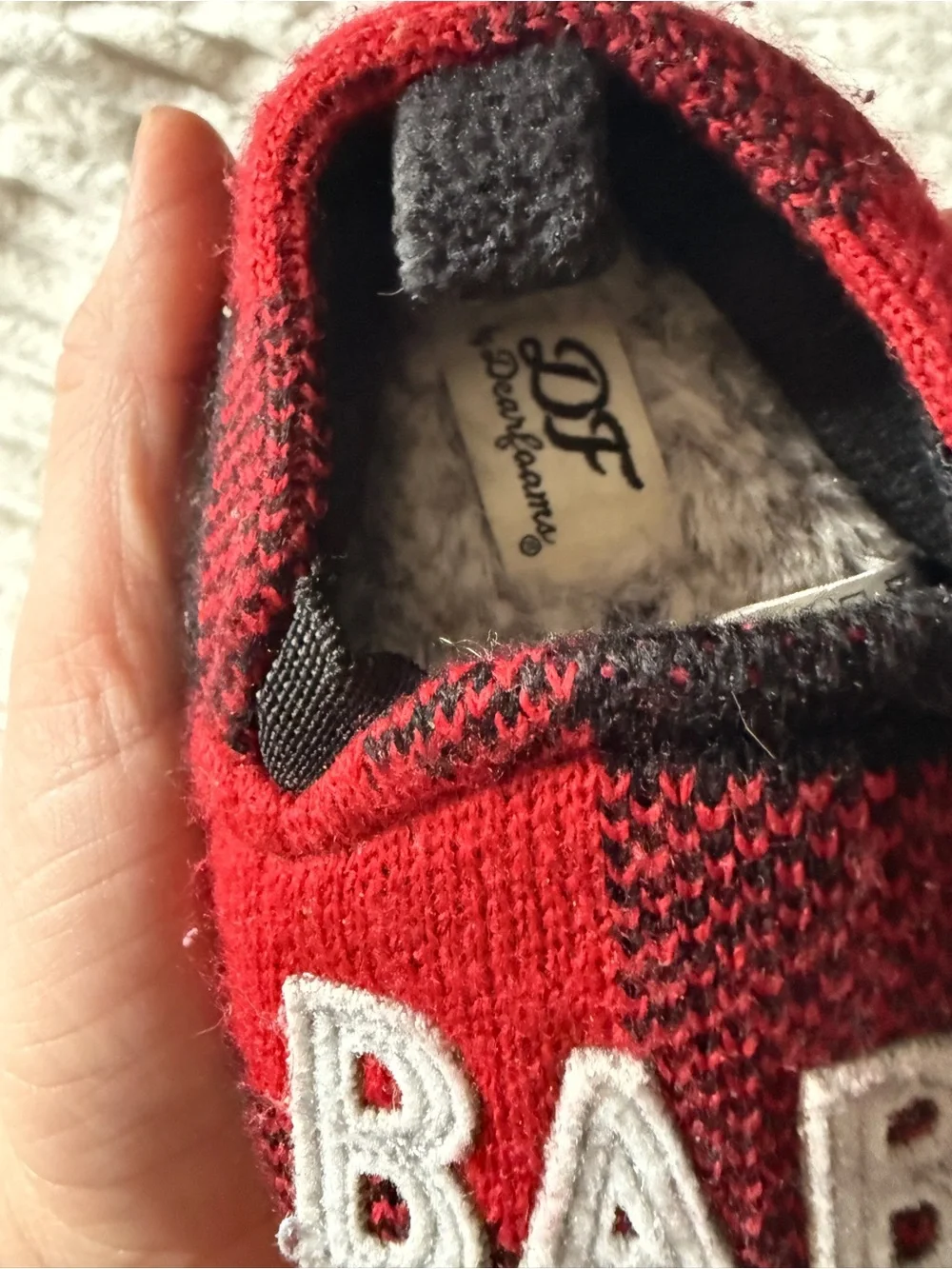 Baby Bear Red Plaid Baby Shoes 12-18 months